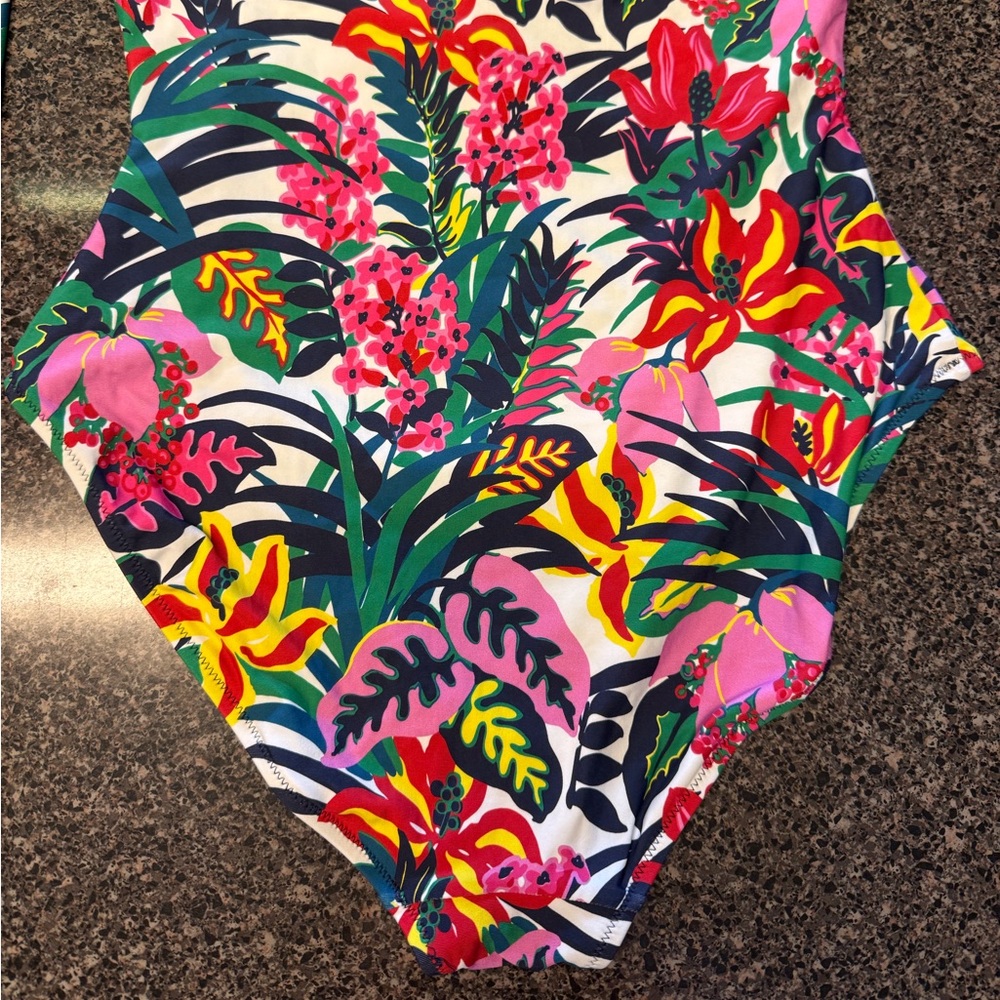 “J. CREW” Tropical Floral Long Sleeve Rash Guard Swimsuit - Picture 14 of 16